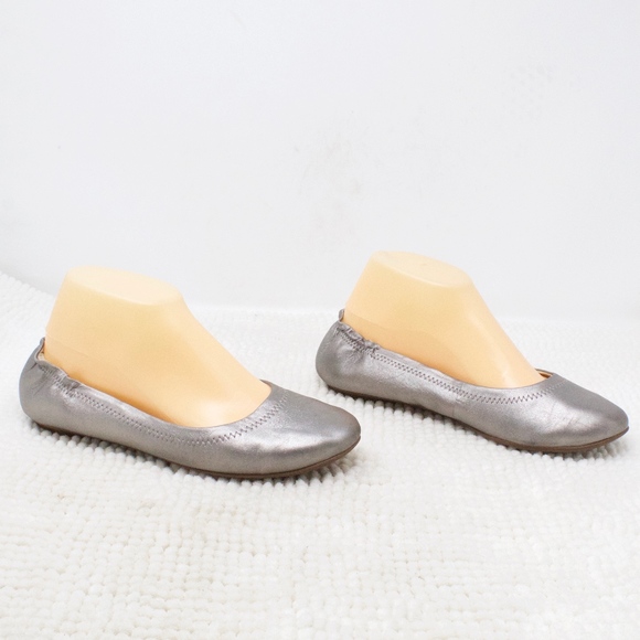 SALE! LL Bean Silver Pewter Ballet Flats Size 7 - Picture 2 of 8